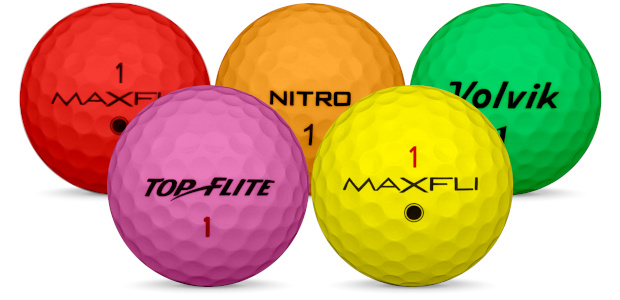Blandede Golfballer Golfballer i forskjellige farger